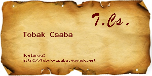 Tobak Csaba névjegykártya